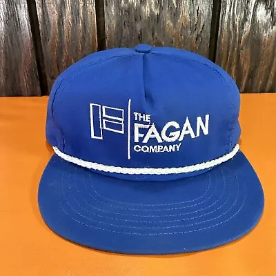 Vintage The Fagan Company Hat Ball Cap Made In USA Blue Rope 80s 90s HVAC 1980s • $10