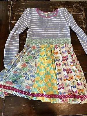 NWOT Matilda Jane Blue Striped Butterfly Umbrella Dress Girls Size 12 • £32.13