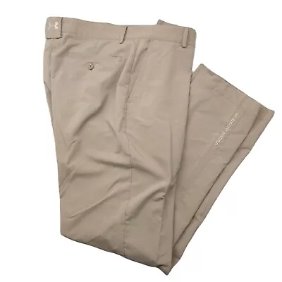 Under Armour Golf Pants Mens 36x34 Brown Performance Stretch Flex Tech • $28