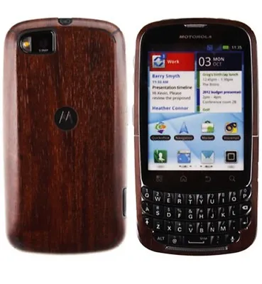 Skinomi Phone Skin Dark Wood Cover+Clear Screen Protector For Motorola Admiral • $20.19