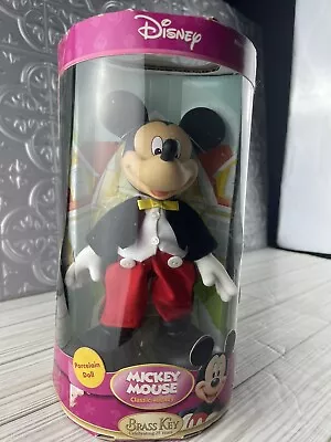 Disney Brass Key Mickey Mouse Porcelain Doll Nib • $38.99