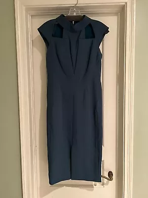 J. Mendel Paris Teal/jade Green Sheath Dress With Cutouts Size 8 • $49.99