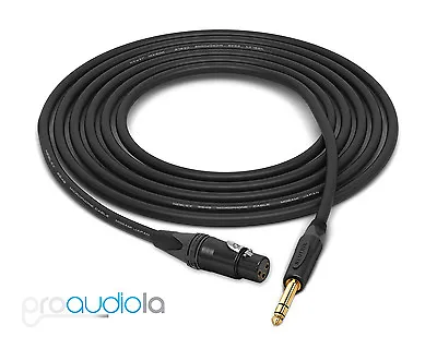 Mogami 2549 Cable | Neutrik Gold XLR-F 1/4  TRS | Black 20 Feet | 20 Ft. | 20' • $39.25