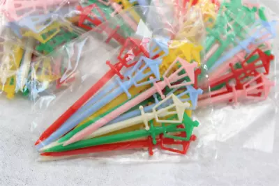 100 Vintage Plastic Lantern Cocktail Picks/Swizzle Sticks - Unused • $10