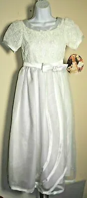 $54.99 • Buy Storybook Heirlooms Girl's White Lace Top Conformation Communion Dress Sz 10 NWT