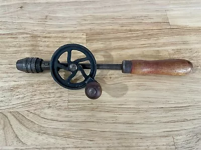 Clean Smooth Working Antique 9  Unbranded Vintage Tool Egg Beater Hand Drill • $18