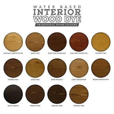 £4.95 • Buy Wood Furniture Stain - Dye For Interior Wood - Traditional Colours - Water Based