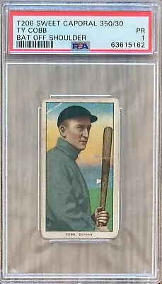 1910 T206 Ty Cobb - Bat Off Shoulder - Sweet Caporal - PSA 1 PR • $4750