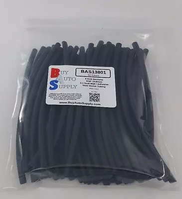 (50 6  Pcs) 3/16  / 4.8mm Black 3:1 Heat Shrink Tubing Adhesive Lined Dual Wall • $15.49