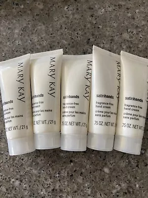 Mary Kay Satin Hands Fragrance Free Hand Cream .75 Oz Travel Size Lot Of 5 • $20