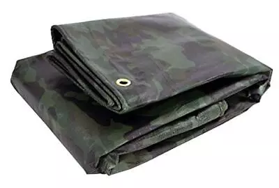 Heavy Duty Waterproof Camo Tarp - Reversible Camouflage/Green Tarp - 6x8 With... • $35.45