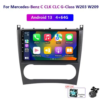 Wireless Carplay 64G Android For Mercedes-Benz CLK CLC G-Clas W203 Car Radio GPS • $158.32