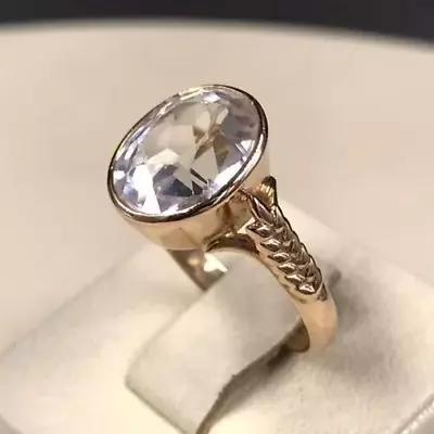 Women's Jewelry Vintage Rose Gold 583 14K With Stone Corundum Ring 4.5 Gr • $599