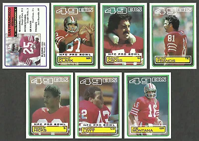 1983 Topps San Francisco 49ers 13 Card Team Set Dwight Clark Joe Montana • $14.99