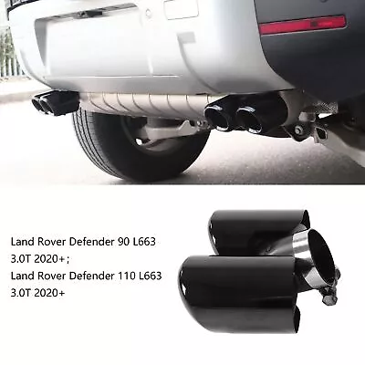 Car Glossy Black Quad Exhaust Tip Stainless Steel Carbon Fiber Tail Throat For • $394.35