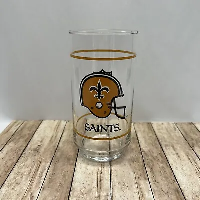 $14 • Buy Vintage NFL Collectible ~ 1988 New Orleans Saints Mobil Drinking Glass