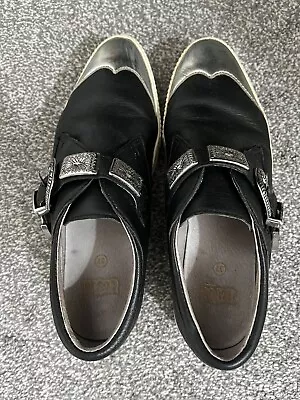 £30 • Buy Ash Black Buckled Platform Sneakers Leather Shoes Trainers Goth Rock Emo Biker 4