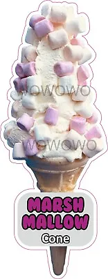 Ice Cream Van Sticker Marshmallow Cone Ice Cream Stickers Trailer Cafe Decals • £3.95