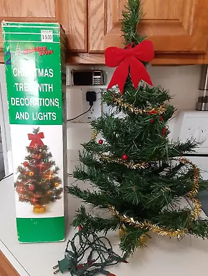 Holiday Trim Christmas Tree 2 Ft Tabletop Mini Dollar General Vintage READ • $10