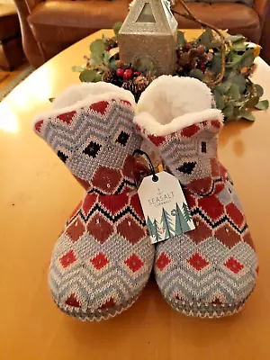 Seasalt Womens Slipper Boots Size 3 4 5 S/M Snooze  Fleece Lined Booties BNWT • £24.50