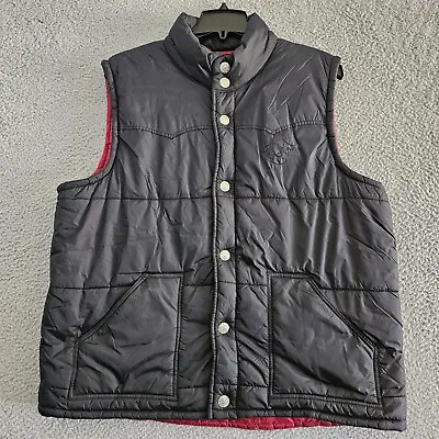 True Religion Vest Adult 3XL XXXL Black Puffer Full Zip Pockets World Tour Mens • $25.87