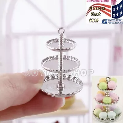 1/12 Dollhouse Dessert Cake Bakery Food Fruit Miniature Metal Stand Display Tray • $9.52