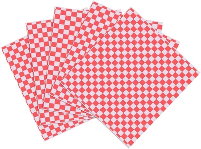 £6.54 • Buy 50 Sheets 11x10  Checkered Food Grade Wrap Paper Wrapping Paper For Food Basket