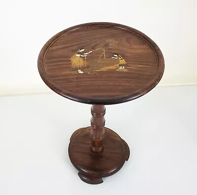 Vintage Mid-Century Indian Inlaid Rosewood Indoor Plant Stand Or Small Table • $185