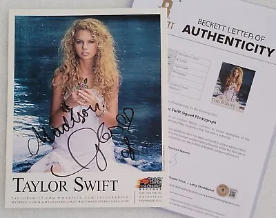 Taylor Swift Signed Photo Beckett Letter Loa Bas Coa Music Autographed 2008 • $1094.27