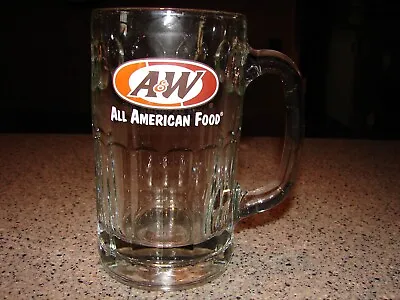 Vintage A&W Logo All American Food Large Glass AW Root Beer Mug 7  Holds 16 Oz • $16.99