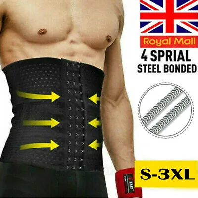 Men's Waist Trainer Body Shaper Tummy Control Belt Belly Fat Burner Slim Corset • £8.79