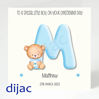 £3.19 • Buy Personalised Christening Card Special Boy Godson Nephew Gcc1