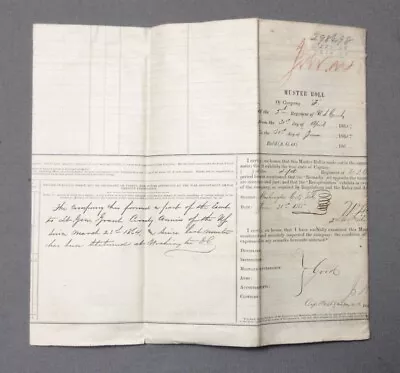 General U.S. Grant's Bodyguard & Escort - Muster Roll – Co. “F” 5th U.S. Cavalry • $424.99