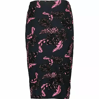 £7.44 • Buy SUPERDRY Women's Beach Leaf Pencil Skirt, Tropical Navy / Pink, Size XS - UK 8