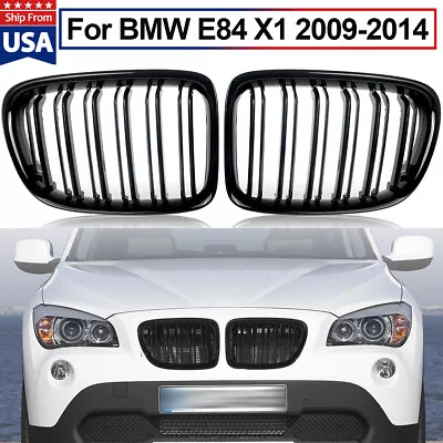 Gloss Black Dual Slats Front Kidney Grill For 2009-2015 BMW X1 E84 Xdrive28i 35i • $40.83