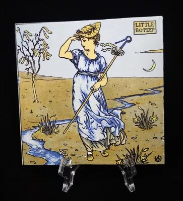 Vtg Little Bo-Peep Walter Crane Ceramic Tile Mosaic Tile Co. 6  Zanesville OH • $74.50