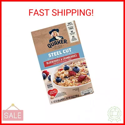 Quaker Instant Steel Cut Oatmeal Cranberries And Blueberries 8 Ct • $11.20