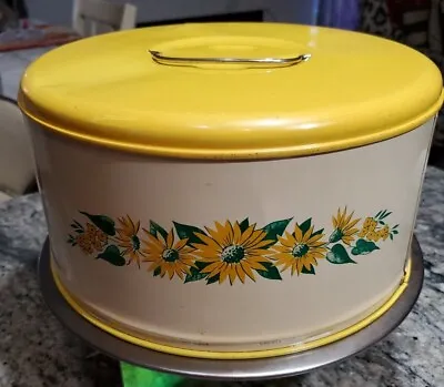 Vintage Metal Tin Cake Box Holder Carrier • $24.99