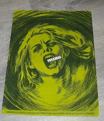 Paranoia Promo Movie Pressbook Carroll Baker Lou Castel Thriller • $9.99