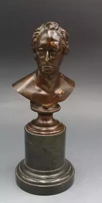 Antique Cabinet Figural Bronze Bust Of Writer Johann Van Goethe On Marble Base • $19.49