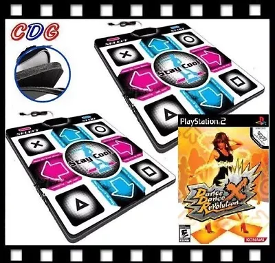 PS2 Dance Revolution DDR X  + 2 Pcs Foam Deluxe Dance Pads V4 • $129