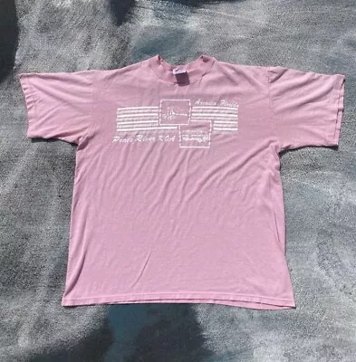 Vintage Peace River Arcadia Florida Single Stitch Tee Shirt Jerzees Thin Pink • $24.99