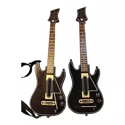 Guitar Hero Activision Guitar Set Of 2 One Strap - No Dongle Brown/Beige • $35.95