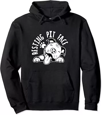 Resting Pit Face Funny Dog  Pitbull Meme Design Unisex Hooded Sweatshirt • $36.99