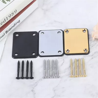 Electric Guitar Neck Plate W/ Mounting Screws For Fender Stratocaster Telecaster • $7.69