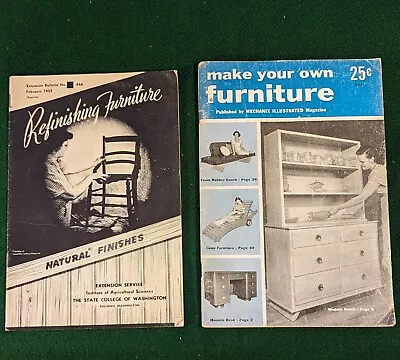 Vintage 1954 Make Your Own Furniture & 1955 Refinishing Furniture Booklets • $5