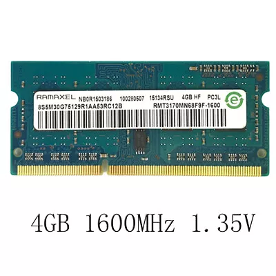 For Ramaxel 4GB DDR3L 1600MHz PC3-12800S 1.35V CL11 SO-DIMM RAM Notebook Memory • $11.69