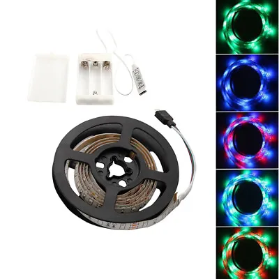 Battery Powered Flexible LED Strip Light SMD 3528 RGB Waterproof Portable 1m/5m • $7.99