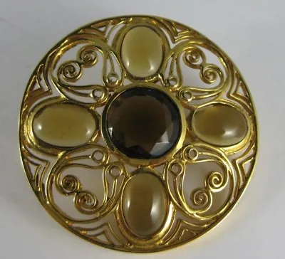 Vintage Rare Metropolitan Museum Of Art Goldtone Quartz Pin Brooch MMA / CHMF.TH • $77.88