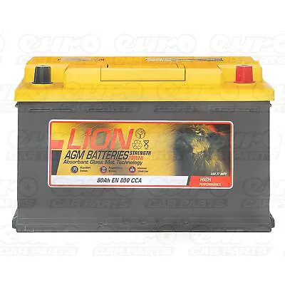 444779031 AGM 115 12V Car Battery 3 Year Guarantee 80AH 800CCA 0/1 B13 By Lion • £116.80